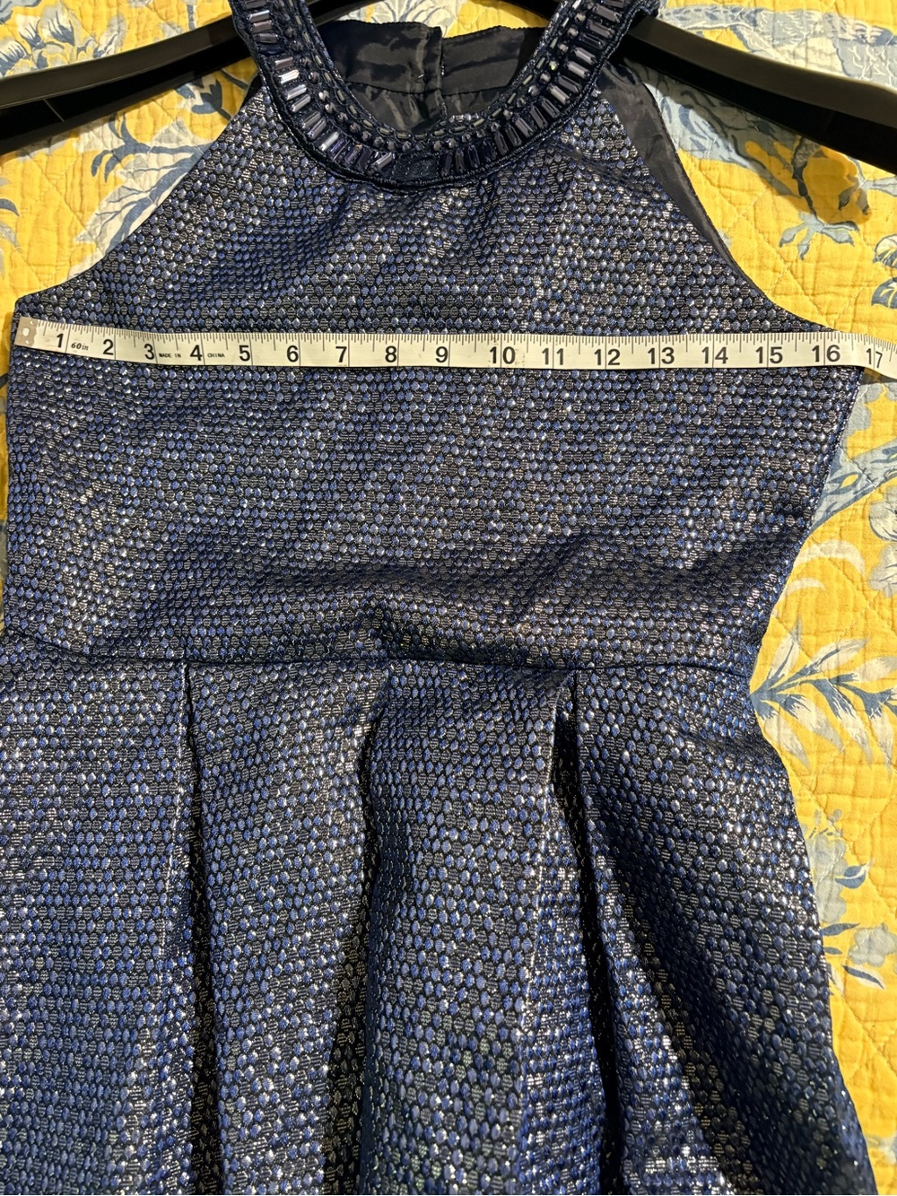 Rare Editions Navy Blue Sparkle Halter Dress - Picture 5 of 8
